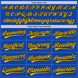 Custom Thunder Blue Yellow-Black Authentic Baseball Jersey