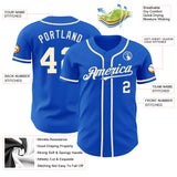 Custom Thunder Blue Cream Authentic Baseball Jersey