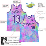 Custom Tie Dye Purple-White 3D Pattern Design Watercolor Gradient Authentic Basketball Jersey