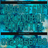 Custom Tie Dye Aqua-Black 3D Performance T-Shirt