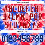 Custom Tie Dye Royal-Red 3D American Flag Authentic Baseball Jersey