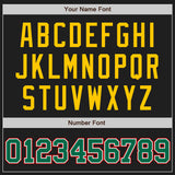 Custom Black Kelly Green-Gold Authentic Two Tone Baseball Jersey