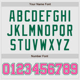 Custom White Pink-Kelly Green Authentic Two Tone Baseball Jersey