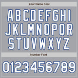 Custom Gray White-Royal Authentic Two Tone Baseball Jersey