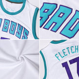 Custom White Light Gray-Light Blue Authentic Throwback Basketball Jersey