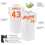 Custom White Orange-Gray Authentic Sleeveless Baseball Jersey