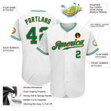 Custom White Kelly Green-Old Gold Authentic Baseball Jersey