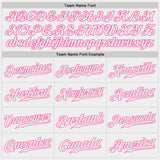 Custom White White-Pink Authentic Baseball Jersey