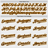 Custom White Brown-Gold Authentic Baseball Jersey