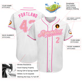 Custom White Pink Authentic Baseball Jersey