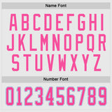 Custom White Pink-Light Blue Hockey Jersey