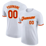 Custom White Red-Gold Performance T-Shirt