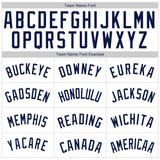 Custom White Orange Pinstripe Navy Authentic Baseball Jersey