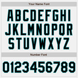 Custom White Black-Teal Authentic Baseball Jersey