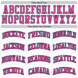 Custom White Black Pinstripe Light Blue-Pink Authentic Basketball Jersey