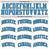 Custom White Black Pinstripe Blue-Gray Authentic Basketball Jersey