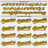 Custom White Black Pinstripe Gold Authentic Baseball Jersey
