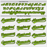 Custom White Black Pinstripe Neon Green Authentic Baseball Jersey