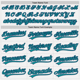 Custom White Navy Pinstripe Teal Authentic Baseball Jersey