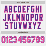 Custom White Purple Pinstripe Pink Authentic Baseball Jersey