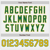 Custom White Kelly Green Pinstripe Gold Authentic Baseball Jersey