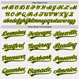 Custom White Green Pinstripe Green-Gold Authentic Baseball Jersey