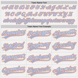 Custom White Light Blue Pinstripe Light Blue-Orange Authentic Baseball Jersey
