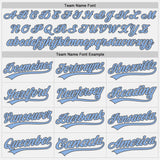 Custom White Light Blue Pinstripe Light Blue-Steel Gray Authentic Baseball Jersey