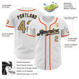 Custom White Old Gold Navy-Orange Authentic Baseball Jersey