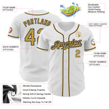 Custom White Old Gold-Black Authentic Baseball Jersey