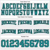 Custom Stitched White Teal-Black Football Pullover Sweatshirt Hoodie