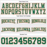 Custom Stitched White Kelly Green-Orange Football Pullover Sweatshirt Hoodie