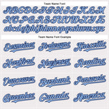 Custom White Light Blue-Navy Authentic Baseball Jersey