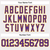 Custom White Purple-Gold Authentic Baseball Jersey