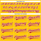 Custom Yellow Red-White Authentic Baseball Jersey