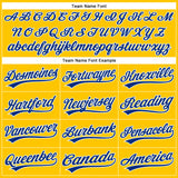 Custom Yellow Royal-White Authentic Baseball Jersey