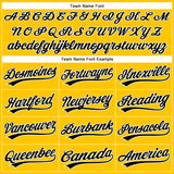 Custom Yellow Black-White Authentic Baseball Jersey