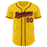 Custom Yellow Crimson-Black Authentic Baseball Jersey