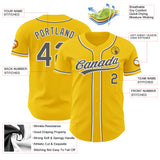 Custom Yellow Steel Gray-White Authentic Baseball Jersey