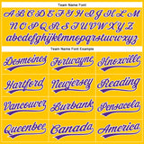 Custom Yellow Purple-White Authentic Baseball Jersey
