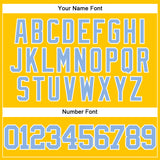 Custom Yellow Light Blue-White Authentic Baseball Jersey