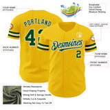 Custom Yellow Green-White Authentic Baseball Jersey