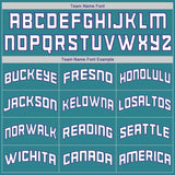 Custom Aqua Purple-White Authentic Throwback Rib-Knit Baseball Jersey Shirt