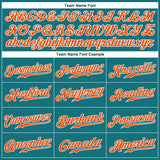 Custom Teal White Pinstripe Orange-White Authentic Baseball Jersey