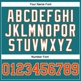 Custom Teal White Pinstripe Orange-White Authentic Baseball Jersey