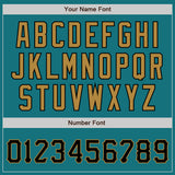 Custom Teal Black-Old Gold Authentic Baseball Jersey