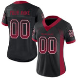 Custom Black Cardinal-White Drift Fashion Football Jersey