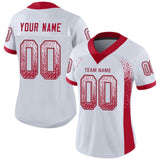 Custom White Red-Light Gray Mesh Drift Fashion Football Jersey