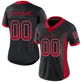 Custom Black Red-Light Gray Drift Fashion Football Jersey