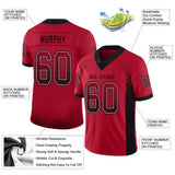 Custom Red Black-Light Gray Mesh Drift Fashion Football Jersey